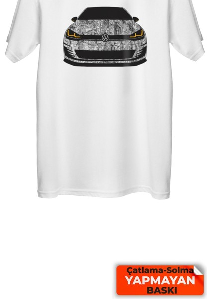 Çakılap Vw Golf 7 Baskılı Tişört Unisex, Premium Kalite (Rgl-Otmbl-Vw)