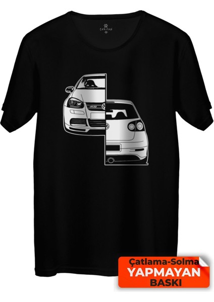 Çakılap Vw Golf 5 Baskılı Tişört Unisex, Premium Kalite (Rgl-Otmbl-Vw)