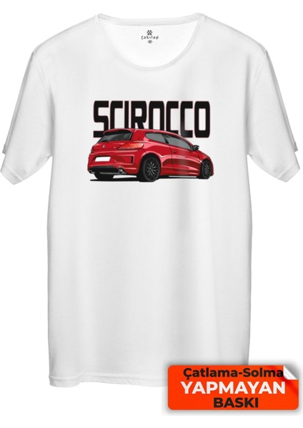 Çakılap Vw Scirocco Baskılı Tişört Unisex, Premium Kalite (Rgl-Otmbl-Vw)