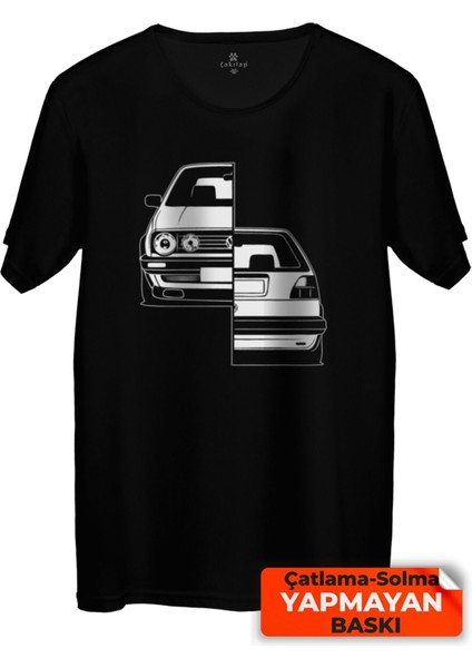 Çakılap Vw Golf 2 Baskılı Tişört Unisex, Premium Kalite (Rgl-Otmbl-Vw)