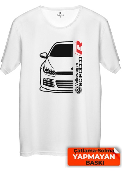 Çakılap Vw Scirocco Baskılı Tişört Unisex, Premium Kalite (Rgl-Otmbl-Vw)