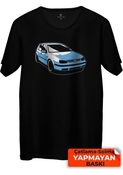 Çakılap Vw Golf 4 Baskılı Tişört Unisex, Premium Kalite (Rgl-Otmbl-Vw)