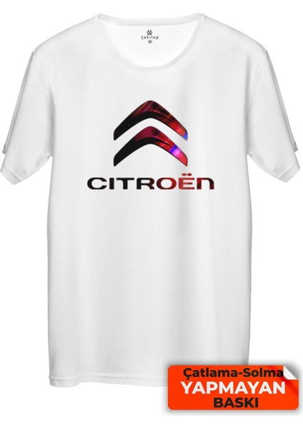 Çakılap Citroen Logo Baskılı Tişört Unisex, Premium Kalite (Rgl-Otmbl-Ctrn)