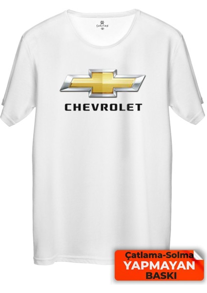 Çakılap Chevrolet Logo Baskılı Tişört Unisex, Premium Kalite (Rgl-Otmbl-Cvrlt)