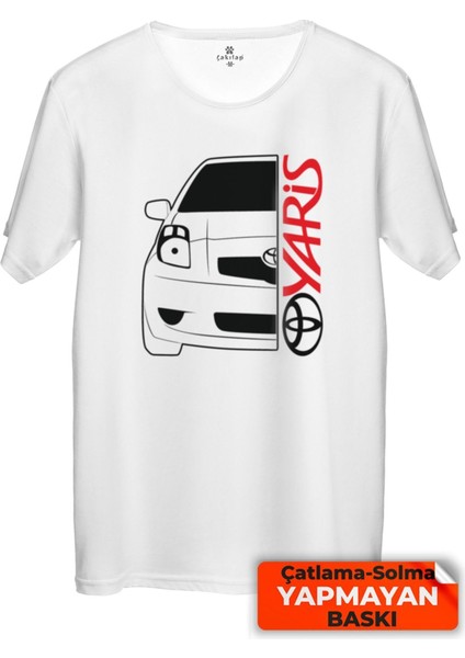 Çakılap Toyota Yaris Baskılı Tişört Unisex, Premium Kalite (Rgl-Otmbl-Tyt)