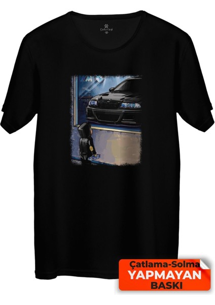 Çakılap Bmw E46 Baskılı Tişört Unisex, Premium Kalite (Rgl-Otmbl-Bmw)