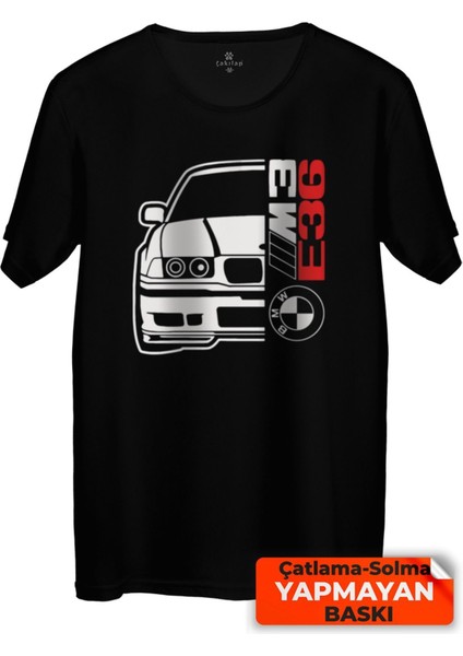 Çakılap Bmw E36 Baskılı Tişört Unisex, Premium Kalite (Rgl-Otmbl-Bmw)