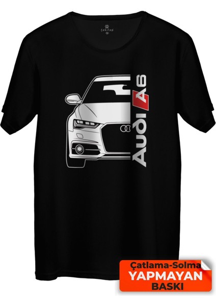 Çakılap Audi A6 Baskılı Tişört Unisex, Premium Kalite (Rgl-Otmbl-Audi)