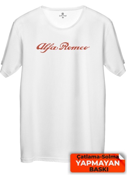 Çakılap Alfa Romeo Logo Baskılı Tişört Unisex, Premium Kalite