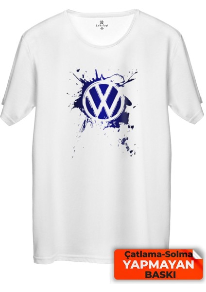 Çakılap Vw Logo Baskılı Tişört Unisex, Premium Kalite (Rgl-Otmbl-Vw)
