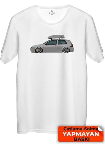 Çakılap Vw Golf 4 Baskılı Tişört Unisex, Premium Kalite (Rgl-Otmbl-Vw)