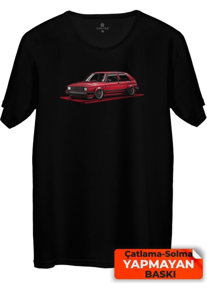 Çakılap Vw Golf Baskılı Tişört Unisex, Premium Kalite (Rgl-Otmbl-Vw)