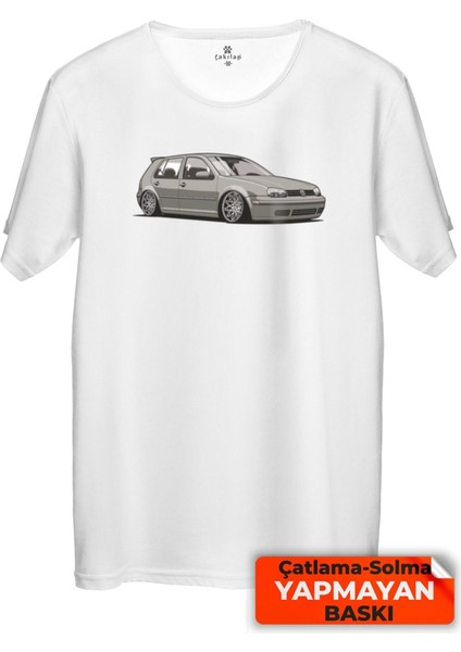 Çakılap Vw Golf 4 Baskılı Tişört Unisex, Premium Kalite (Rgl-Otmbl-Vw)