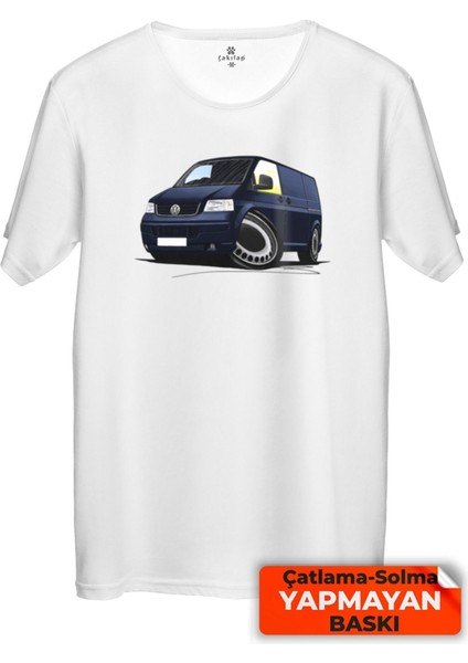 Çakılap Vw Transporter T5 Baskılı Tişört Unisex, Premium Kalite (Rgl-Otmbl-Vw)