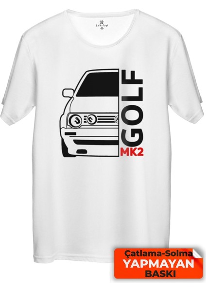 Çakılap Vw Golf 2 Baskılı Tişört Unisex, Premium Kalite (Rgl-Otmbl-Vw)