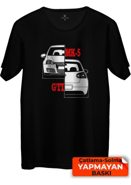 Çakılap Vw Golf 5 Baskılı Tişört Unisex, Premium Kalite (Rgl-Otmbl-Vw)