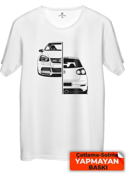 Çakılap Vw Golf 5 Baskılı Tişört Unisex, Premium Kalite (Rgl-Otmbl-Vw)