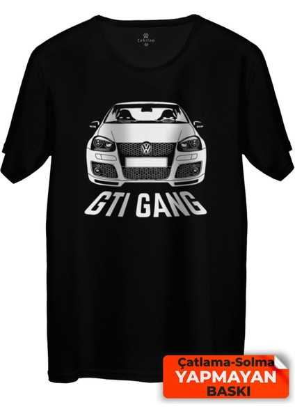Çakılap Vw Golf 5 Baskılı Tişört Unisex, Premium Kalite (Rgl-Otmbl-Vw)