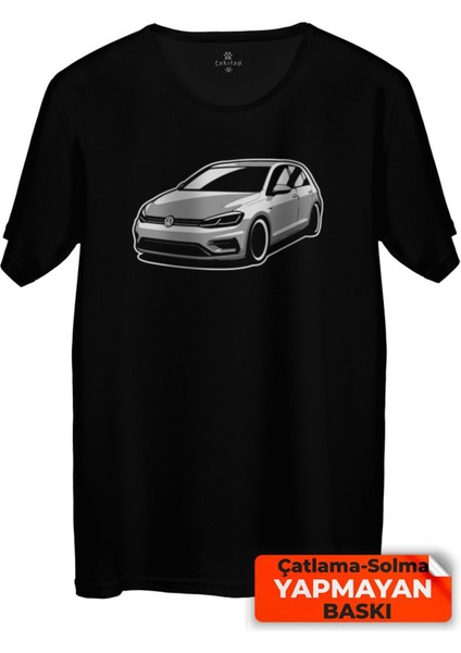 Çakılap Vw Golf 7 Baskılı Tişört Unisex, Premium Kalite (Rgl-Otmbl-Vw)