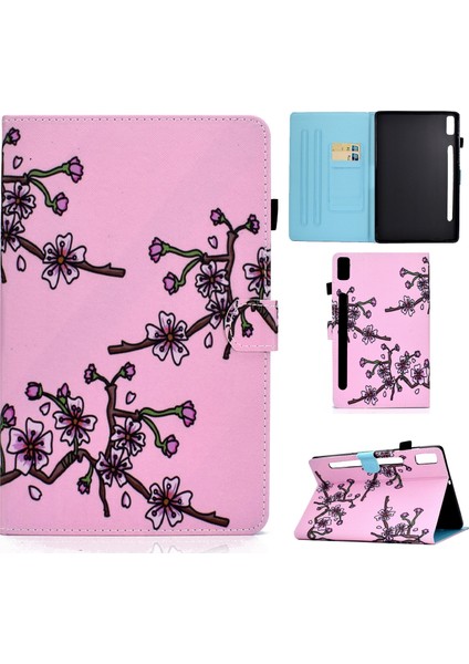 Lenovo Tab P11 Pro Gen 2 Erik Çiçeği Için Renkli Çizim Pu Tablet Kılıfı (Yurt Dışından)