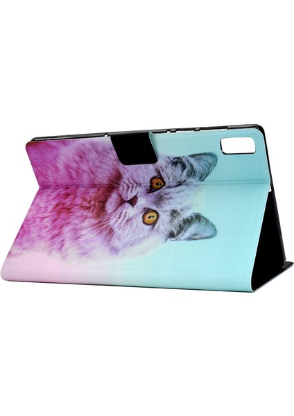 Lenovo Tab M9 Pembe Kedi Için Renkli Çizim Pu Tablet Kılıfı (Yurt Dışından) fırsatları