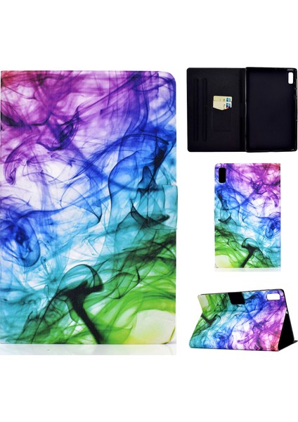 Lenovo Sekmesi P11 Gen 2 Duman Için Renkli Çizim Pu Tablet Kılıfı (Yurt Dışından)