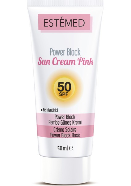 Koruyucu Güneş Kremi - Pembe & Power Block Sun Cream Pink SPF50+ 50ML