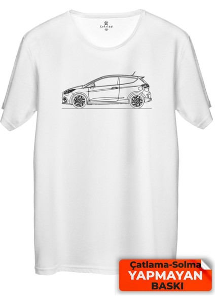 Çakılap Ford Fiesta Mk8 Baskılı Tişört Unisex, Premium Kalite (Rgl-Otmbl-Frd)