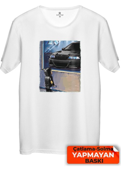 Çakılap Bmw E46 Baskılı Tişört Unisex, Premium Kalite (Rgl-Otmbl-Bmw)