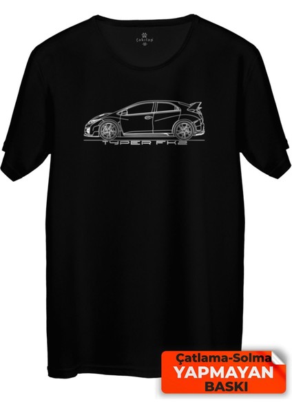 Çakılap Civic Fb Baskılı Tişört Unisex, Premium Kalite (Rgl-Otmbl-Hnd)