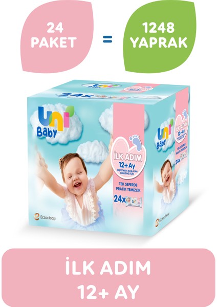 Uni Baby Ilk Adim Islak Mendil 24x52 (1248 Yaprak)