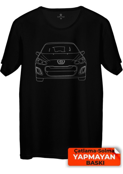 Çakılap Peugeot 308 Baskılı Tişört Unisex, Premium Kalite (Rgl-Otmbl-Pgt)