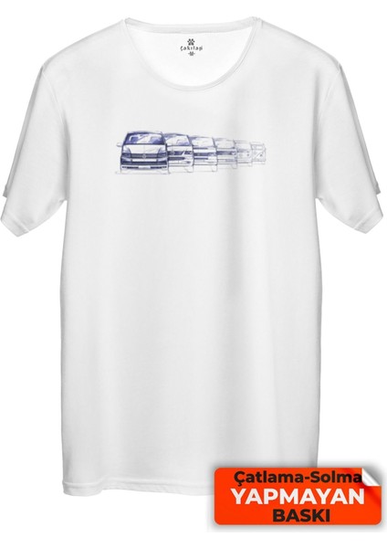 Çakılap Vw Transporter T6 Baskılı Tişört Unisex, Premium Kalite (Rgl-Otmbl-Vw)