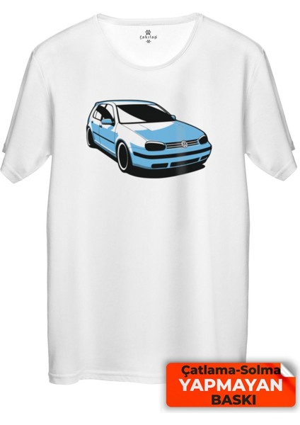 Çakılap Vw Golf 4 Baskılı Tişört Unisex, Premium Kalite (Rgl-Otmbl-Vw)
