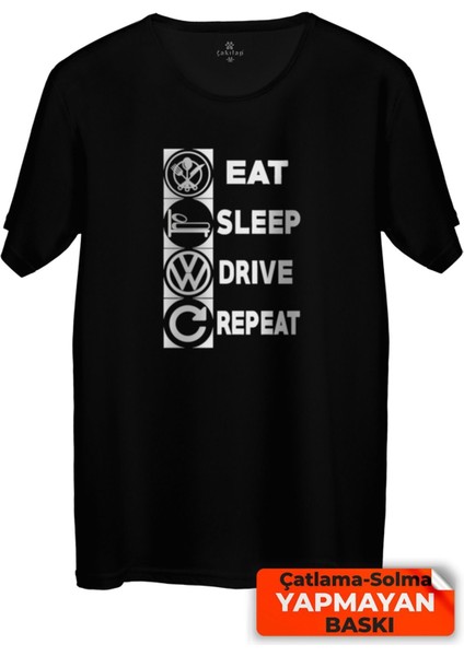 Çakılap Vw Logo Baskılı Tişört Unisex, Premium Kalite (Rgl-Otmbl-Vw)