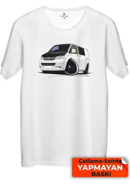Çakılap Vw Transporter T5 Baskılı Tişört Unisex, Premium Kalite (Rgl-Otmbl-Vw)