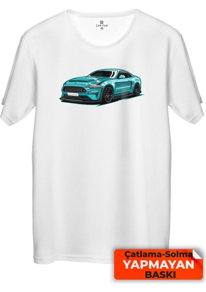 Çakılap Ford Mustang Baskılı Tişört Unisex, Premium Kalite (Rgl-Otmbl-Frd)