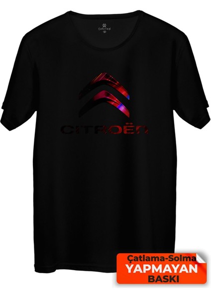 Çakılap Citroen Logo Baskılı Tişört Unisex, Premium Kalite (Rgl-Otmbl-Ctrn)