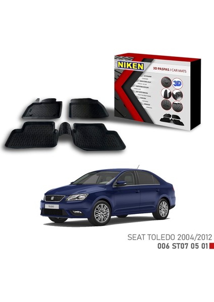 Seat Toledo 2004-2012 Için Uyumlu 3D Paspas
