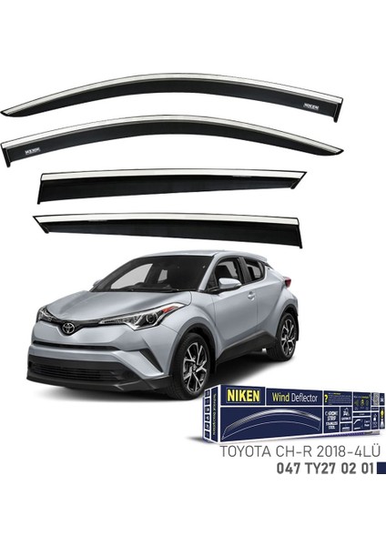 Niken Toyota Chr 2018- Kromlu Cam Rüzgarlığı 4 Lü