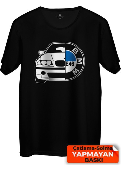 Çakılap Bmw E46 Baskılı Tişört Unisex, Premium Kalite (Rgl-Otmbl-Bmw)