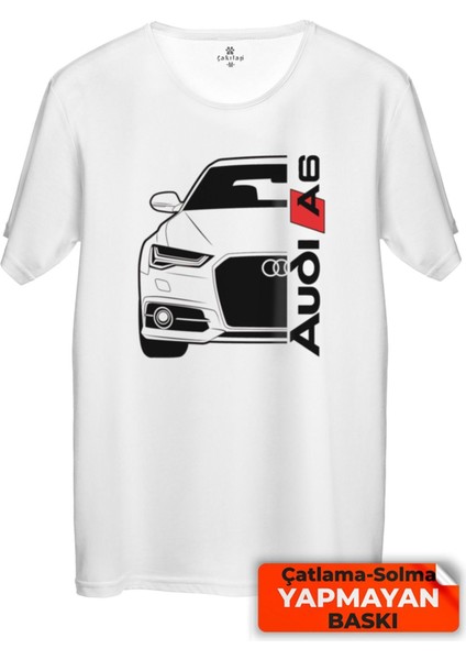 Çakılap Audi A6 Baskılı Tişört Unisex, Premium Kalite (Rgl-Otmbl-Audi)