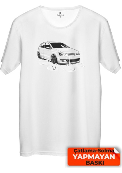 Çakılap Vw Polo Mk5 Baskılı Tişört Unisex, Premium Kalite (Rgl-Otmbl-Vw)