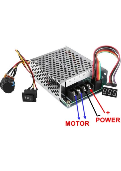 55V 60A Ayarlanabilir Dc Motor Hız Kontrol Devresi Potansimetre Kontrol Yön Kontrol Anahtarı LED Hız