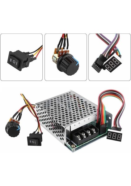 55V 60A Ayarlanabilir Dc Motor Hız Kontrol Devresi Potansimetre Kontrol Yön Kontrol Anahtarı LED Hız