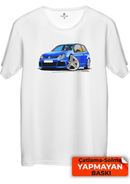 Çakılap Vw Golf 6 Baskılı Tişört Unisex, Premium Kalite (Rgl-Otmbl-Vw)