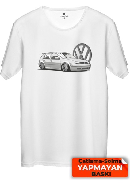 Çakılap Vw Golf 4 Baskılı Tişört Unisex, Premium Kalite (Rgl-Otmbl-Vw)