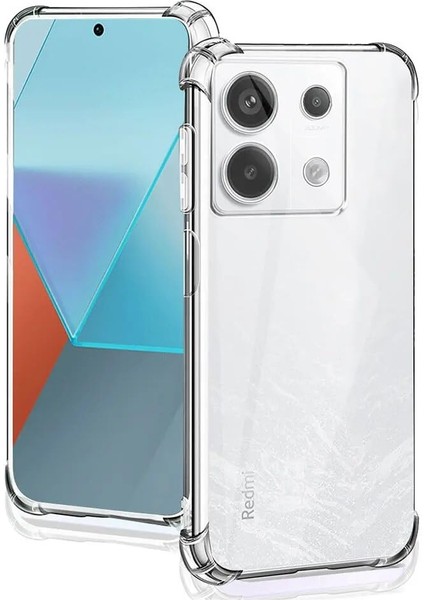 Caseworld Xiaomi Redmi Note 13 5g Kapak Kamera Korumalı Airbag Antishock Köşe Korumalı Şeffaf Silikon Kılıf