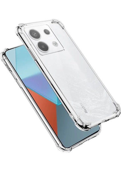 Caseworld Xiaomi Redmi Note 13 5g Kapak Kamera Korumalı Airbag Antishock Köşe Korumalı Şeffaf Silikon Kılıf