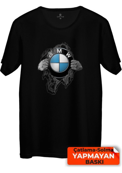 Çakılap Bmw Logo Baskılı Tişört Unisex, Premium Kalite (Rgl-Otmbl-Bmw)